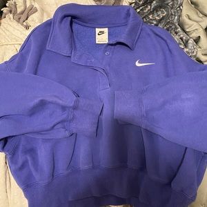 Nike blue purple polo sweater half sleeve
